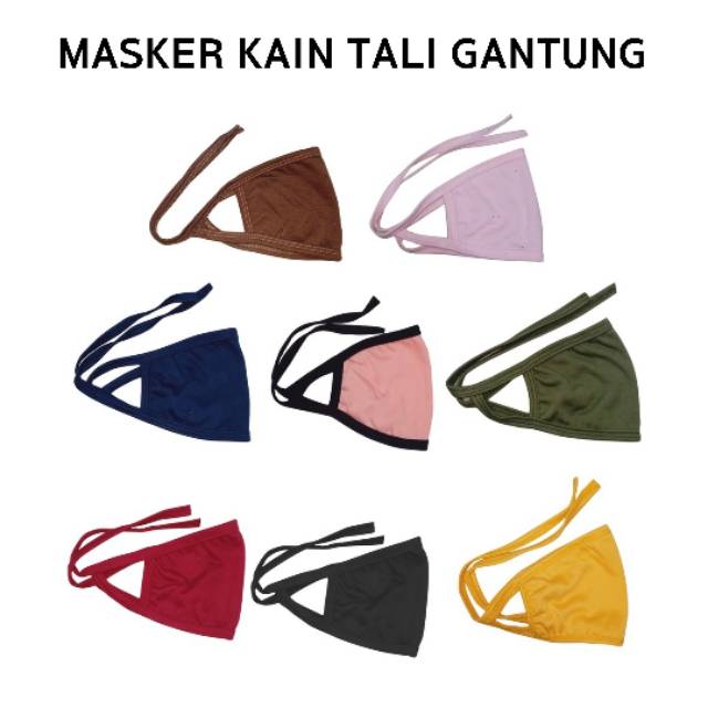 Masker Kain Tali Gantung Bahan Katun 2 Lapis