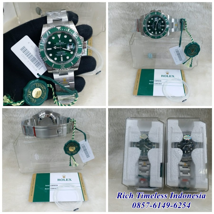 Big Sale  Jam Tangan Pria Keren Merk Rolex Submariner Green Dial Ceramic Bezel 904L VSF 3135 Jam Tan