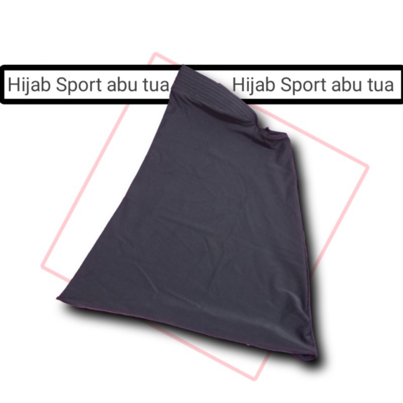 Jilbab Sport Cewek/ Jilbab Instan Olahraga Khusus Wanita-Abu Tua