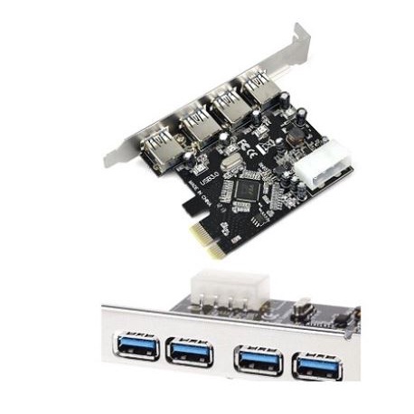 Pci express x1 NB usb A 3.0 hub 4 port 5Gbps for pc cpu - Pcie pci-e usb3.0 4 slot expansion card