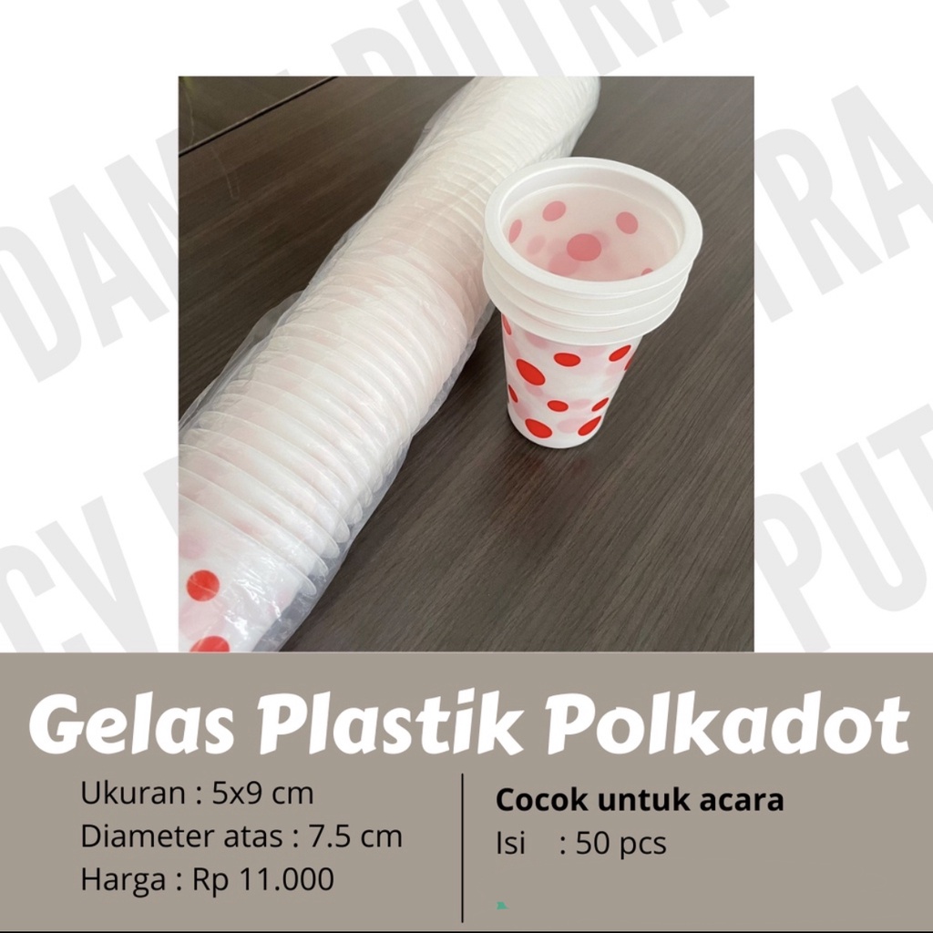 Jual Gelas Cup Plastik Bola Bola Polkadot Merah Isi 50 Pcs Shopee Indonesia 0542