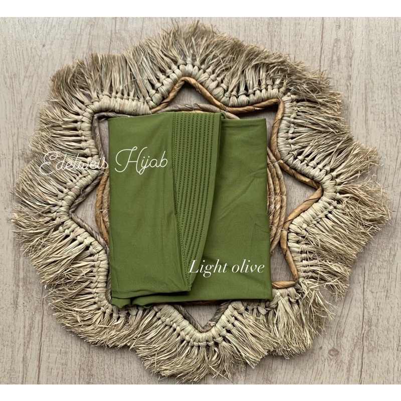 Bergo Hamidah ( ORI ) / Bergo Jersey Menutup Dada / Hijab Instan Jersey-Light olive