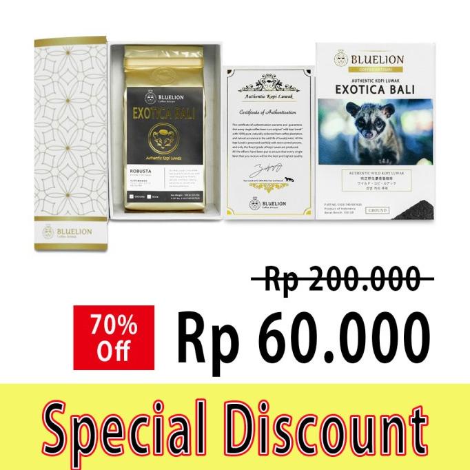 

BLUELION Special Promo Premium Kopi Luwak -Exotica Bali 100 gr [BUBUK]