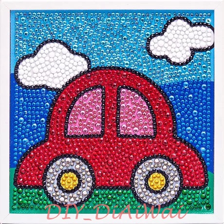 5D Diamond Painting DIY Kids Craft lukisan kristal FREE Frame - CAR