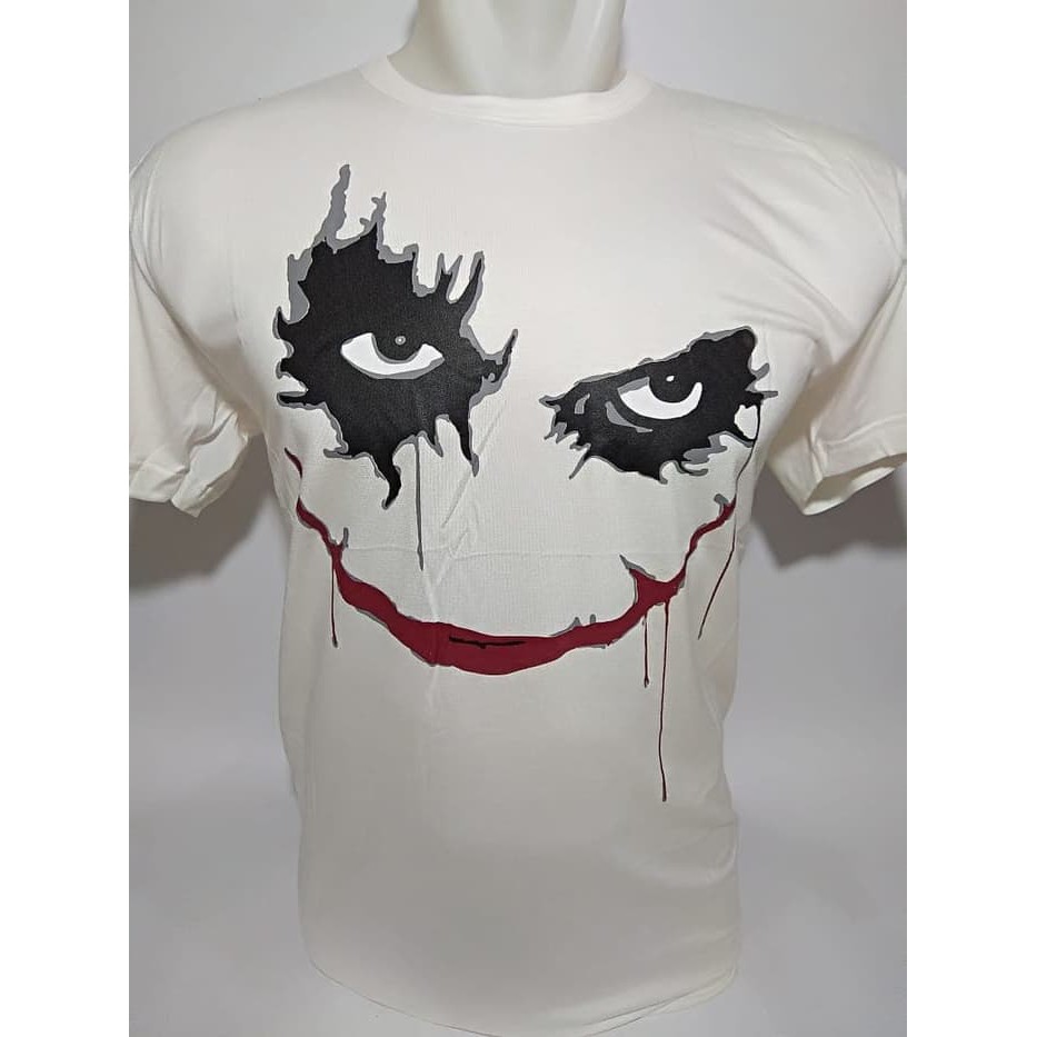 Kaos Baju Joker Putih Tshirt Superhero Premium Quality Rhymes Import