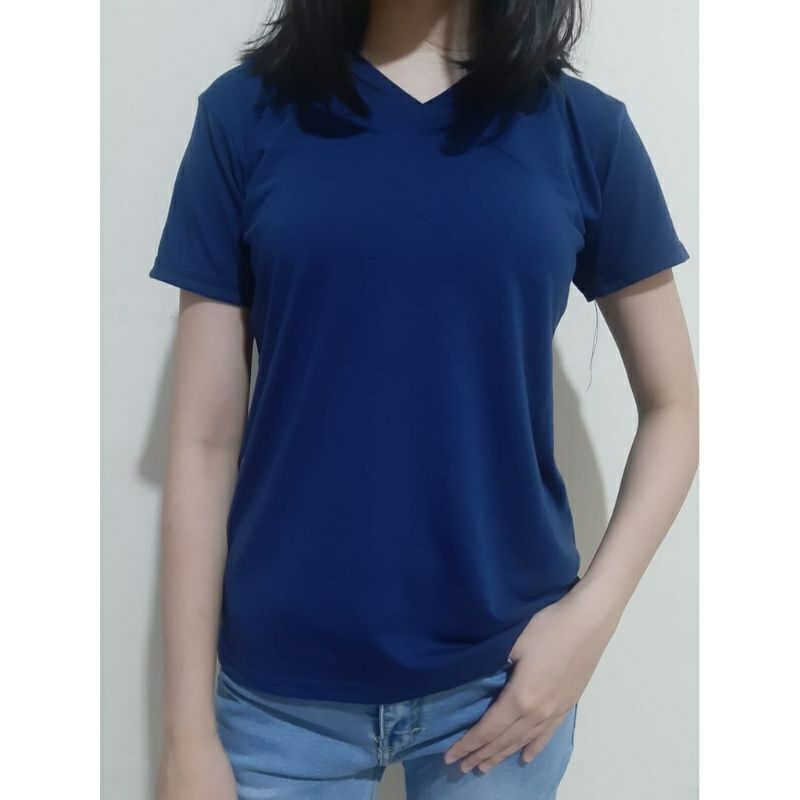 KAOS POLOS V.NECK LENGAN PENDEK SPANDEX SOFF