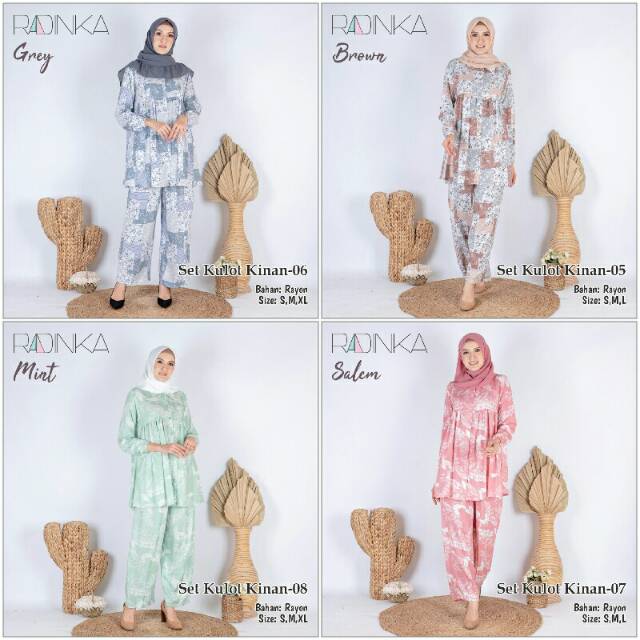 READY (SMLXL) Setelan tunik kulot rayon dewasa by Radinka