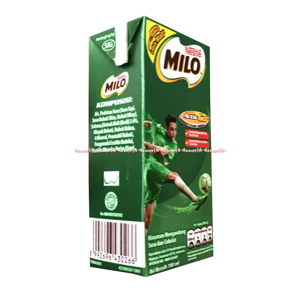 Milo Activ Go Susu UHT Coklat 190ml Susu Milo Siap Minum Milo Kotak Millo Active Aktif Go Cokelat Susu Cair