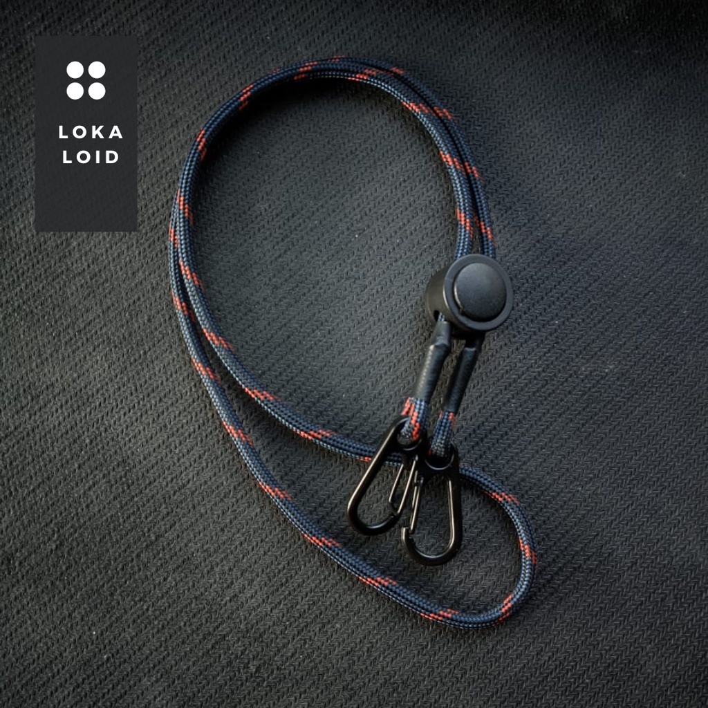 Tali Kalung Strap Konektor Masker Paracord 4mm Pria Wanita Premium Hook Alloy Besi Kakak Tua Kakatua