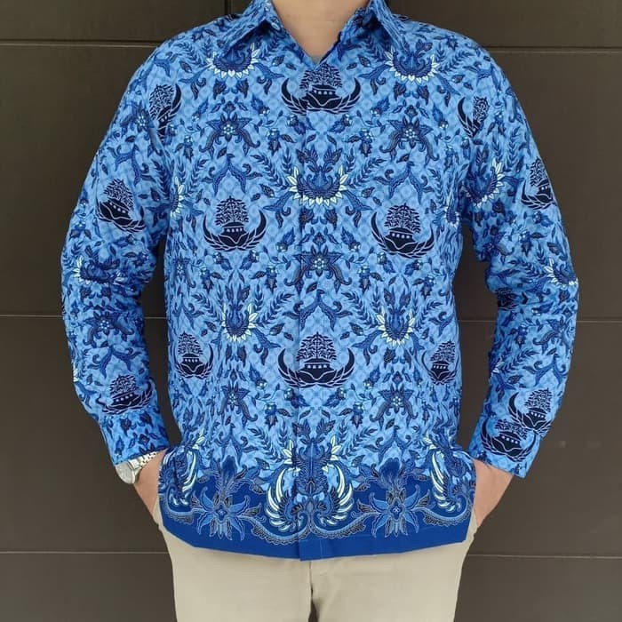 Baju kemeja batik korpri pria wanita seragam pns guru cpns kantor mura - Perempuan, XL