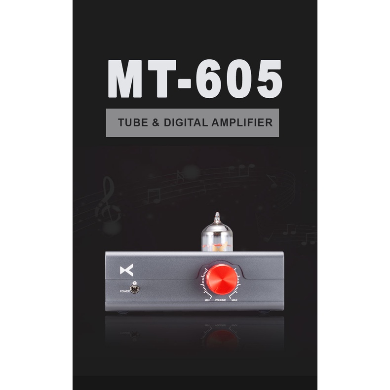 Xduoo MT-605 Power Amplifier Digital 12AU7 Tabung TI TAP3116 Amp Chip Output Power 30W Channel