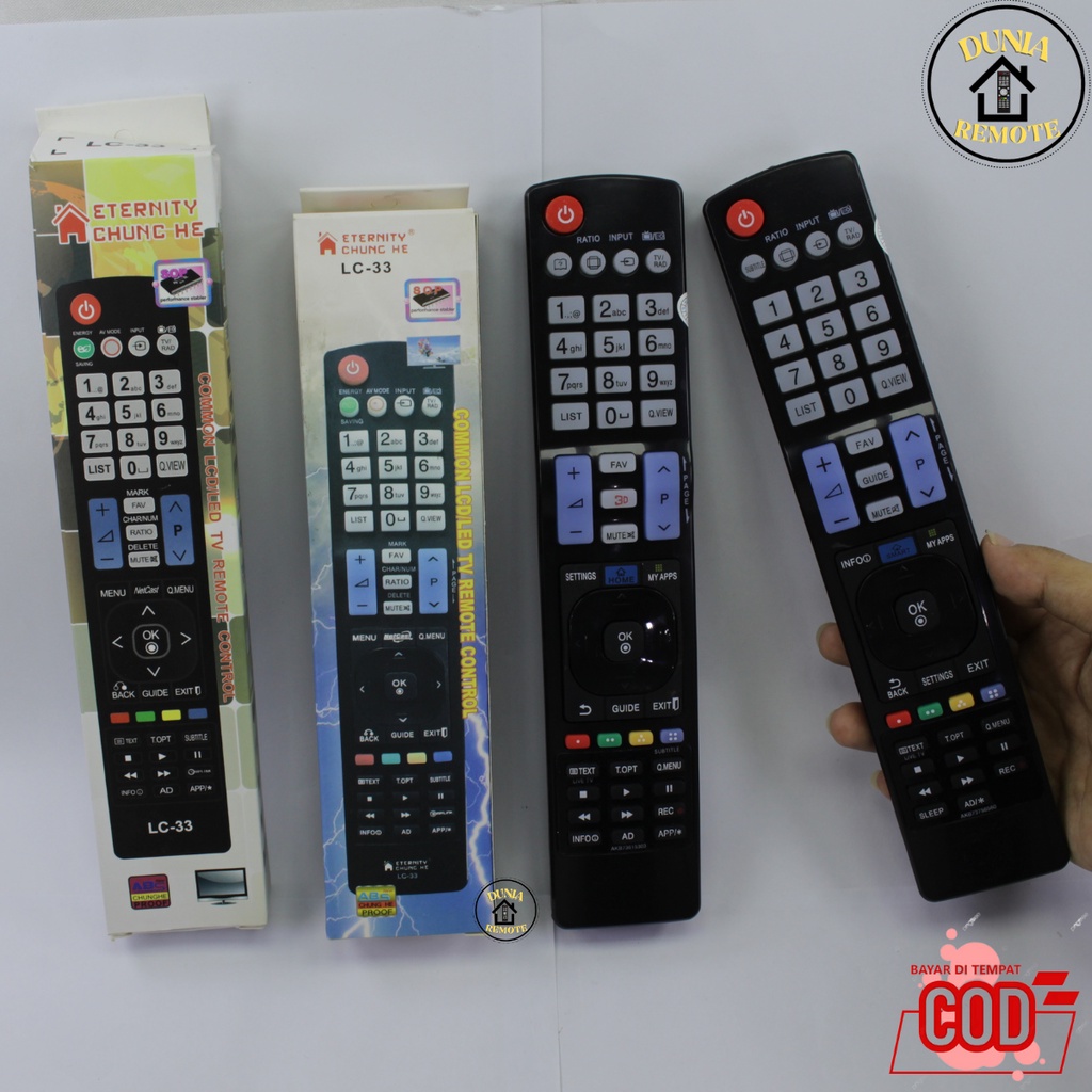 Remot Remote TV LG MULTI LCD LED 3D LC-33 Tanpa setting