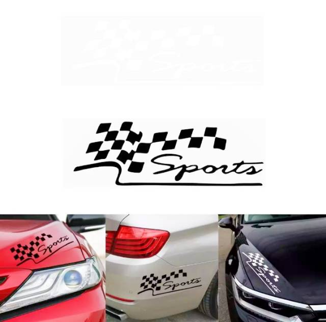 Stiker mobil Sticker cutting sports bendera racing