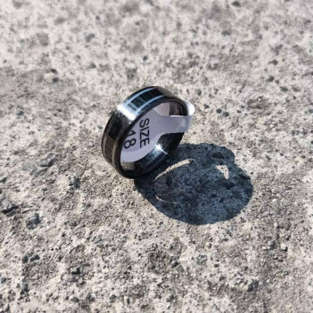 Cincin couple Hitam Titanium Stainless steel 2list dalam anti karat selamanya Fashion Ring