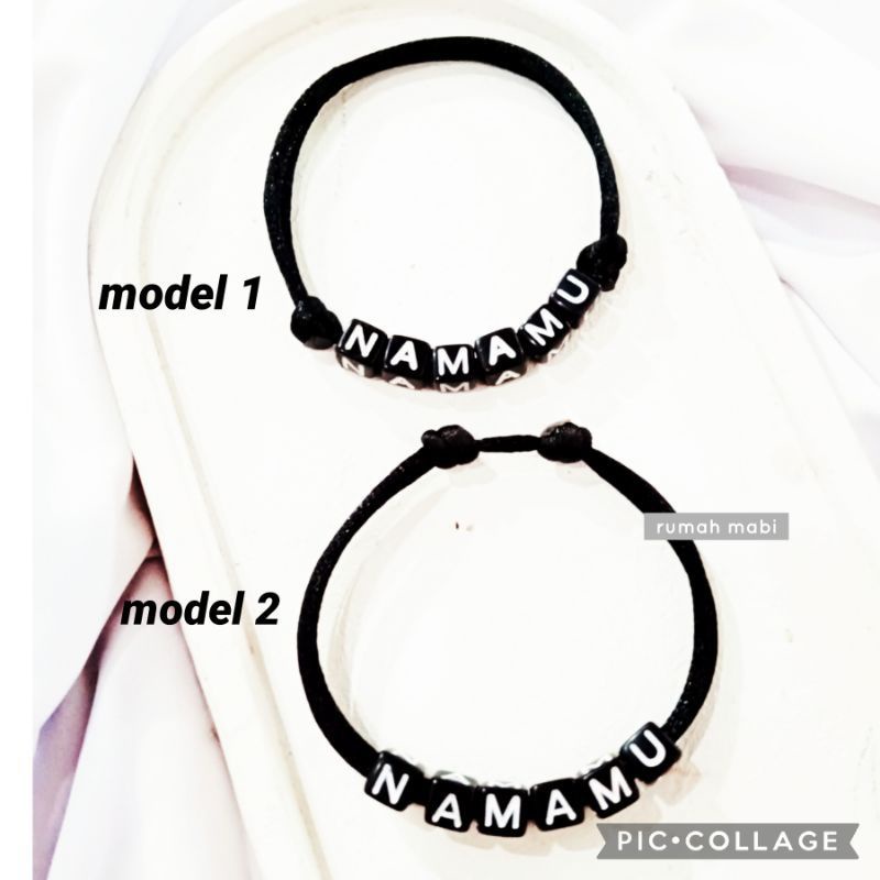 BISA COD gelang  inisial huruf / gelang couple / gelang persahabatan  tali Korea waterproof tebal