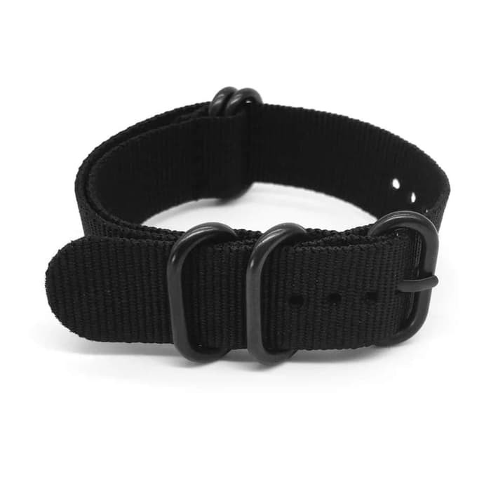 Tali jam tangan Kanvas strap 20mm 22mm 24mm - Hitam