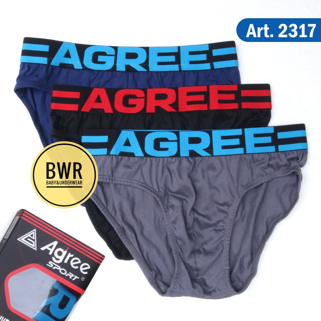 [ 3pc ] AGREE | CD AGREE 2317 | Celana Dalam Pria Karet Tebal 2317