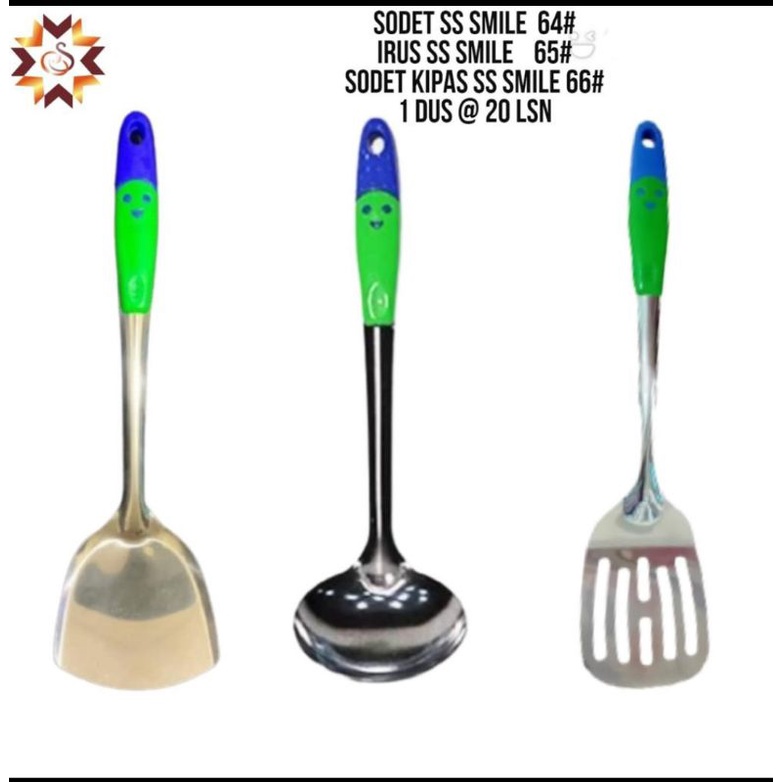Sodet / Spatula stainless steel smile Emoticon lucu / Sutil stainless murah