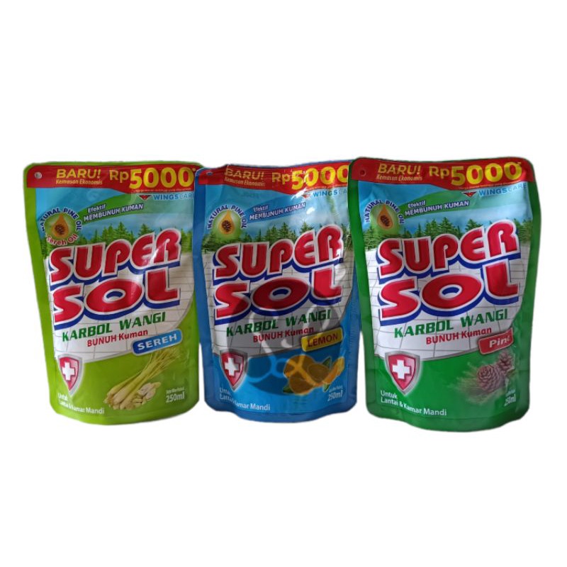 Super Sol 5000 Super Sol Karbol Pembersih Lantai 250ml Refil