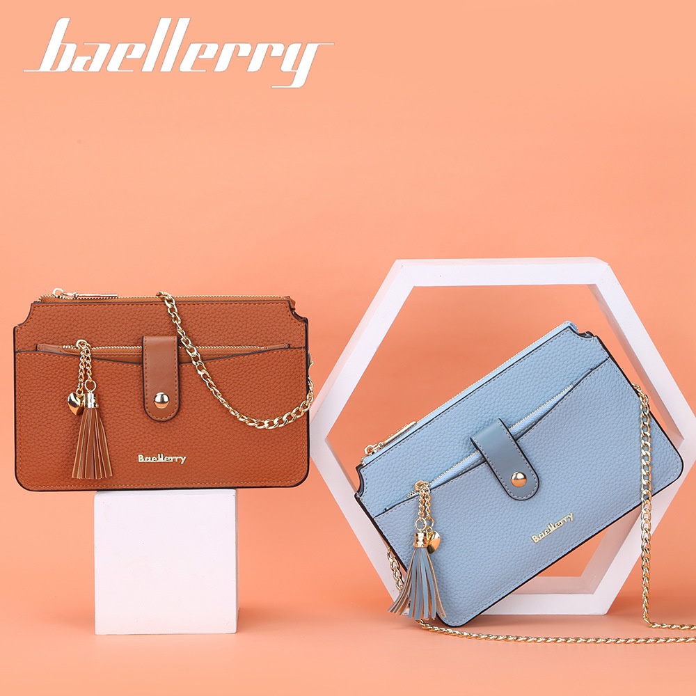 BAELLERRY N8689 Tas Selempang Wanita Dompet Wanita Tas Handphone Sling Bag PU Leather Premium WATCHKITE WKOS