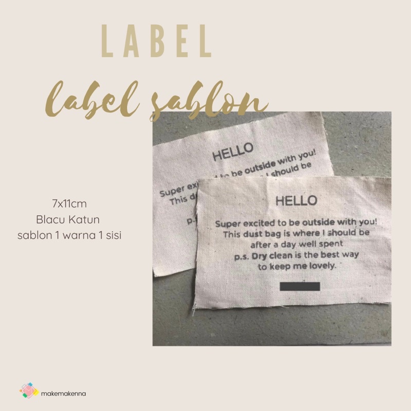 

Label Sablon/ Label Olshop blacu/ Kanvas