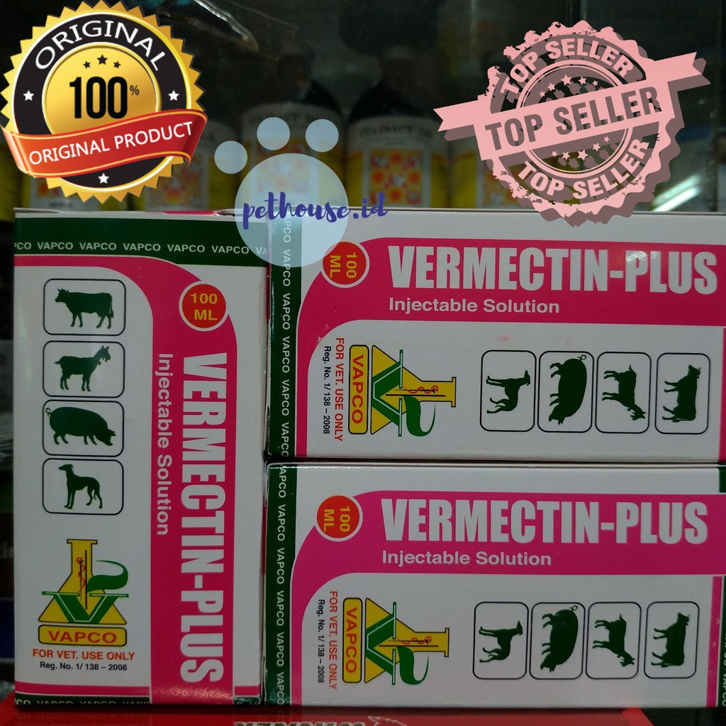 Anti PMK / VERMECTIN PLUS 100ml injeksi obat gatal kutu cacing parasit pada sapi, kambing, babi, anj