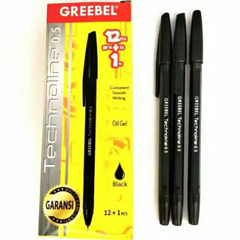 Jual Pulpen Ballpen Pena Greebel Technoline Hitam Shopee Indonesia