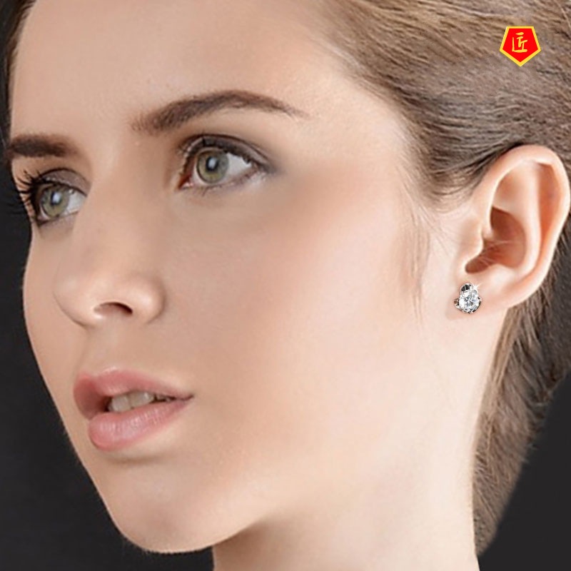 [Ready Stock]925 Silver Elk Flower Stud Earrings Fairy