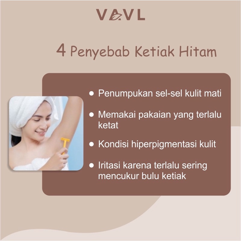 VAVL BEAUTE Lightening Cream 15gr BPOM - Krim Ketiak, Krim lipatan hitam, Krim Pencerah Ketiak