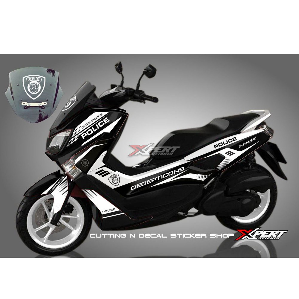STICKER DECAL NMAX FULL BODY STIKER NMAX HITAM NMAX POLICE SPORTY