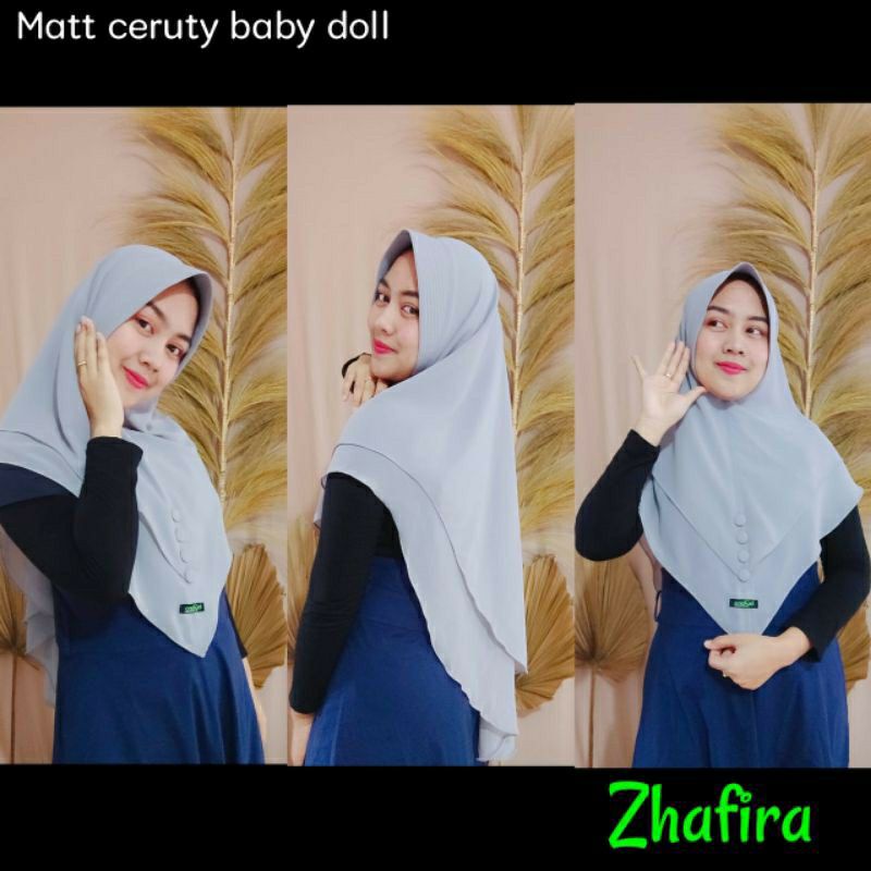 Hijab Ceruty 2 layer/Ceruty Kancing/Hijab syar’i