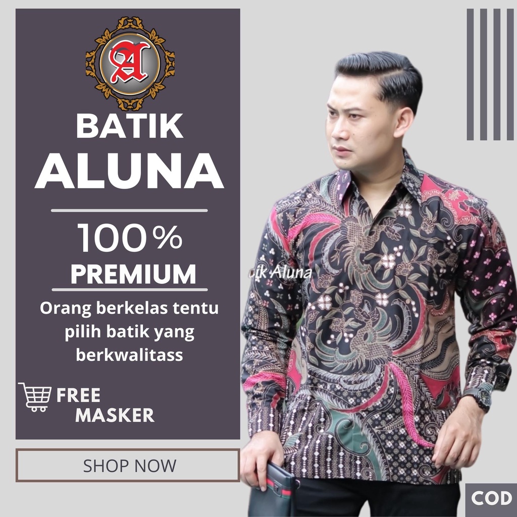 Batik Pria Jumbo Kekinian Bahan Katun Kualitas Premium Batik Kondangan Slimfit Mewah Moderen Batik A