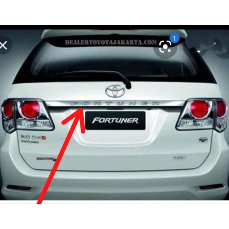trunklid bagasi belakang toyota fortuner hitam dof hitam glosy