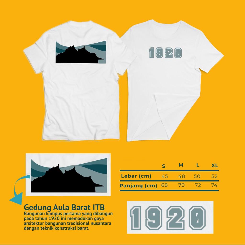Kaos ITB-Aula Barat 1920 (Putih)