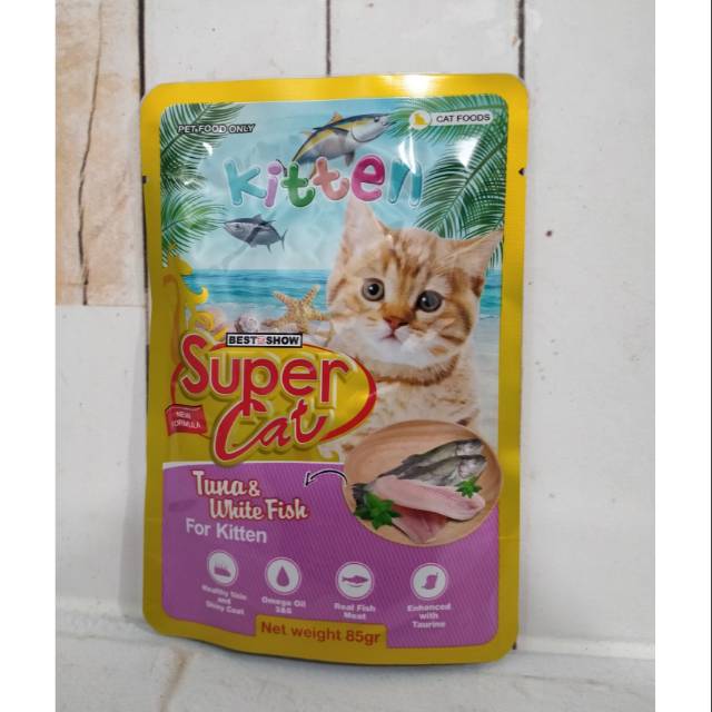 Pakan kucing kitten wet food super cat