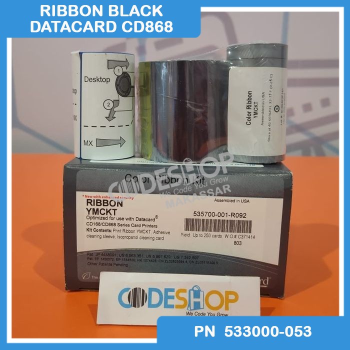 RIBBON BLACK DATACARD CD168 - CD 168 - SD260 TERBARU | CD868 PN 533000-053 - 1500 print sisi