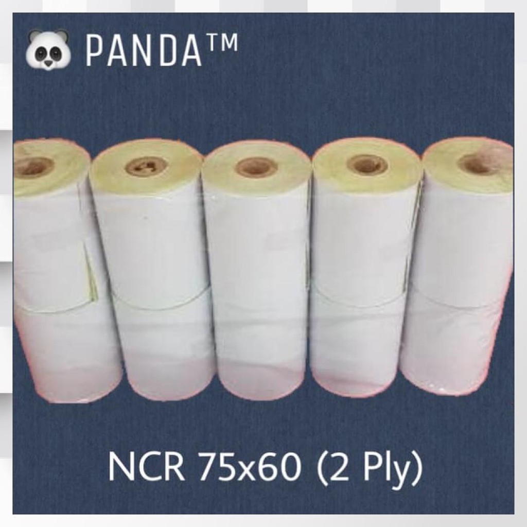 

Kertas Ncr Struk Kasir Panda 75X60Mm Paper Roll (2 Ply) Isi 10 Roll