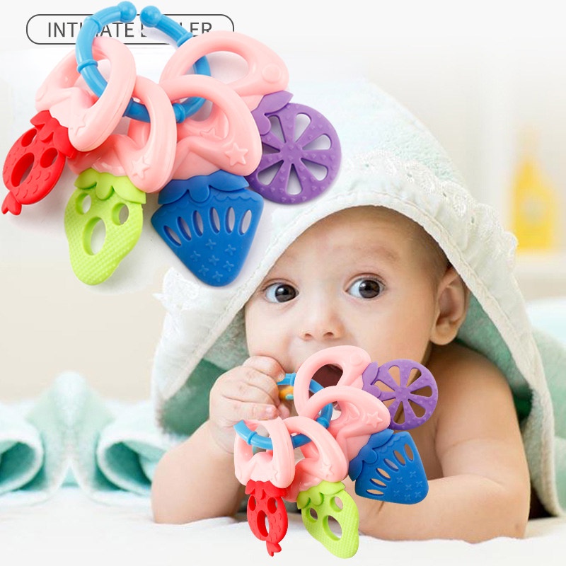 Teether Bayi 0-6 - 12 Bulan Bahan Silikon Food Grade BPA Free