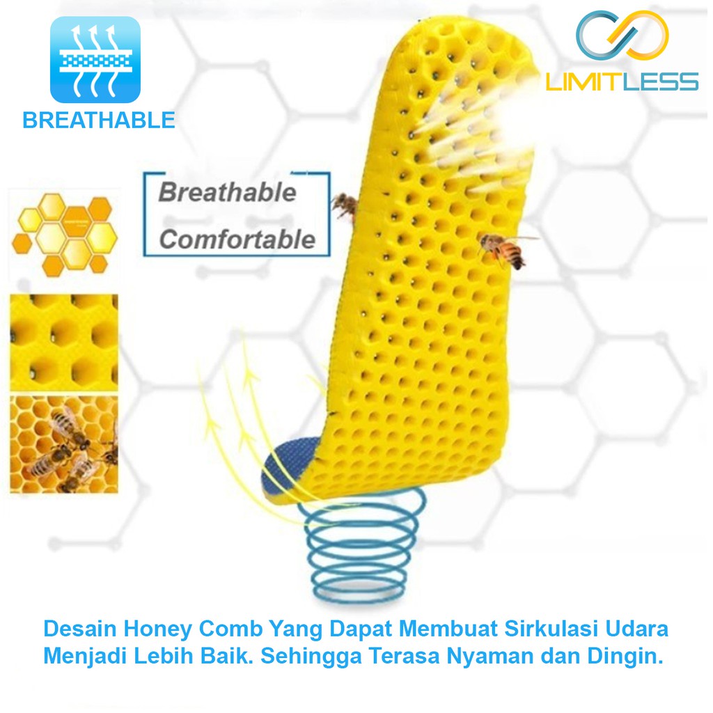 Insole Sepatu Pria Wanita Unisex Insole Alas Kaki Sepatu Phylon Ringan Empuk Nyaman