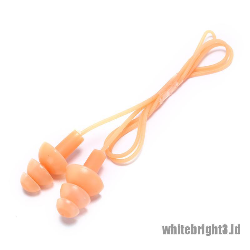 Ear Plugs Bahan Silikon Warna Putih Untuk Aksesoris Kolam Renang