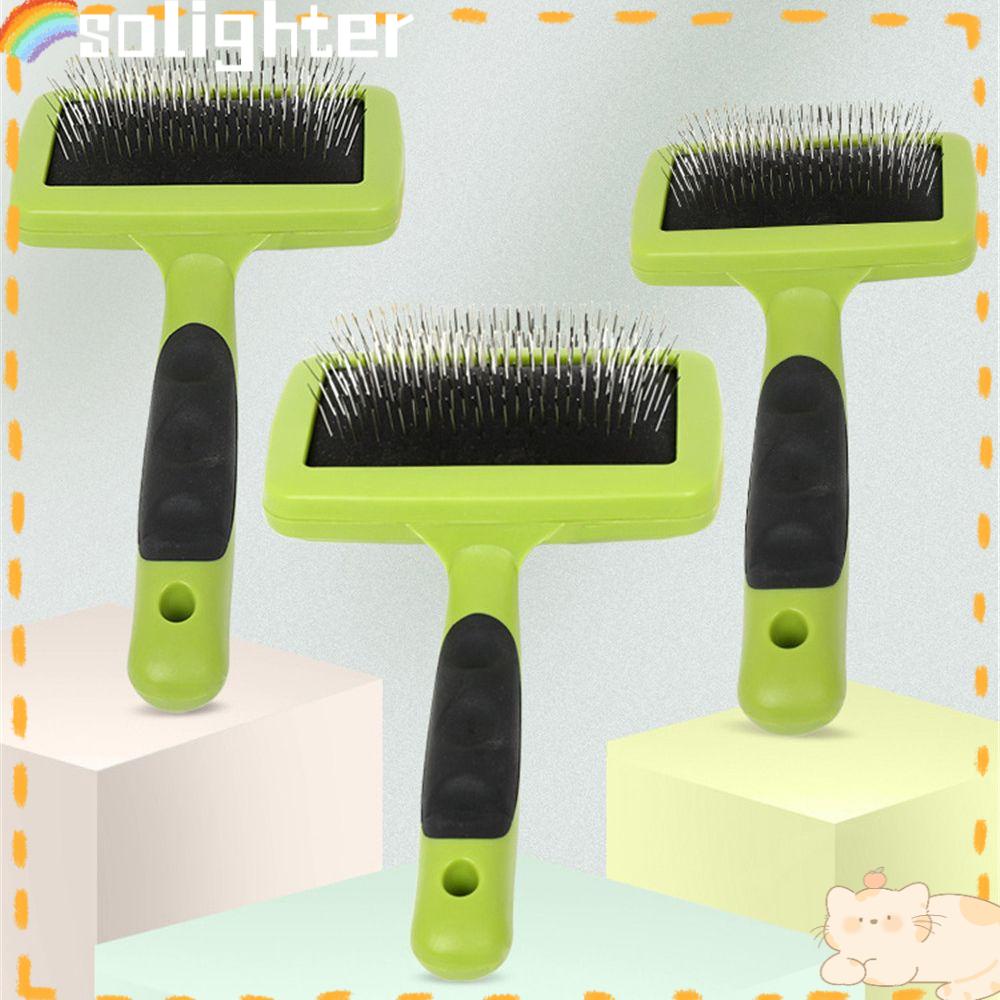 Solighter Sisir Grooming Bulu Kucing Peliharaan Bahan Stainless Steel Tahan Lama