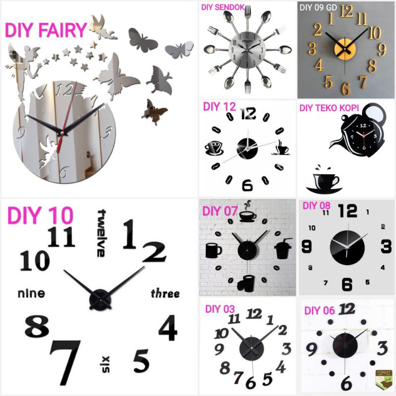 Jam Dinding DIY Unik Quartz Wall Clock Creative Dekorasi Interior