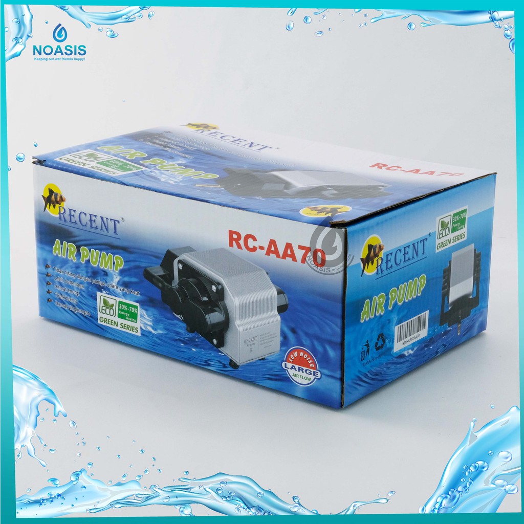 POMPA UDARA KOLAM AQUARIUM RECENT RC AA 70 TEKANAN BESAR 8 OUTPUT