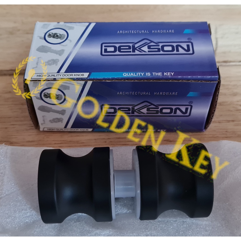 Door Knob Dekkson Dekson DK AL 82801 Gagang Handle Pintu Kaca WC Matt Black Hitam