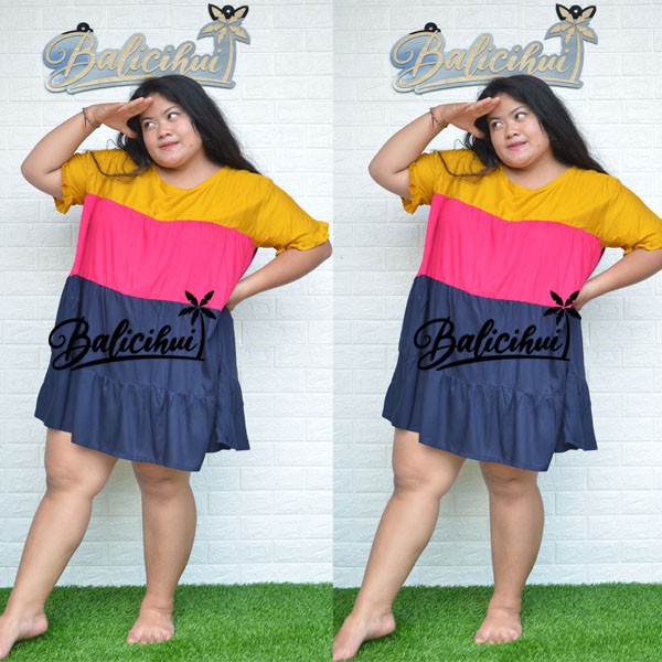 Balicihui Dress Malory Pelangi Jumbo Dress Jumbo Wanita Dress Plus Size Dress Big Size Dress Bali