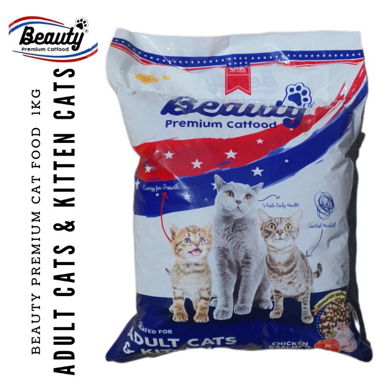 Petshop Bandung || Beauty Premium Cat Food 1 kg (Biru Navy) - Makanan Kucing Semua usia Kitten & Dew