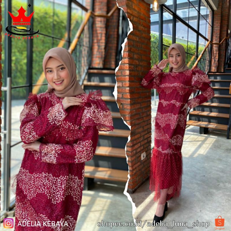 PB&gt; CANTIK BANGEET!!! GAMIS TULLE BORDIR FASHION / GAMIS RANA-RANI / BAJU GAMIS OUTFIT PESTA WISUDA