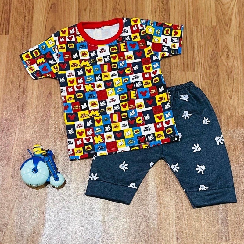 SETELAN BAJU ANAK”BERGAMBAR MIC MIC FULL 6-24BLN