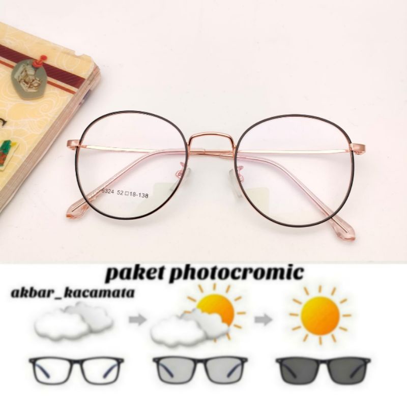 KACAMATA6324 POTOCROMIC kacamata prame bulat