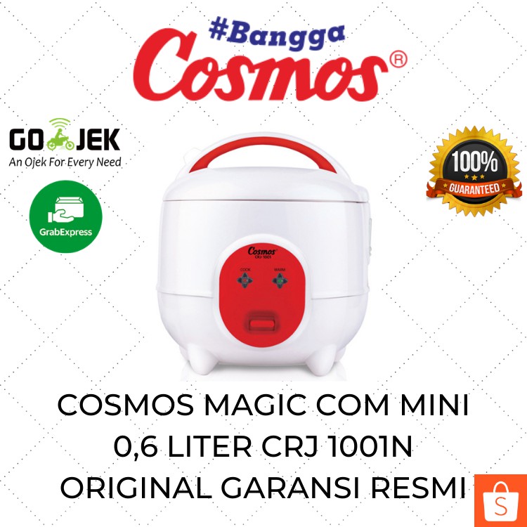 Cosmos Rice Cooker Mini 0.6 Liter 3in1 CRJ 1001N Magic Com / Mejikom Kecil / Mejicom Murah / Jar